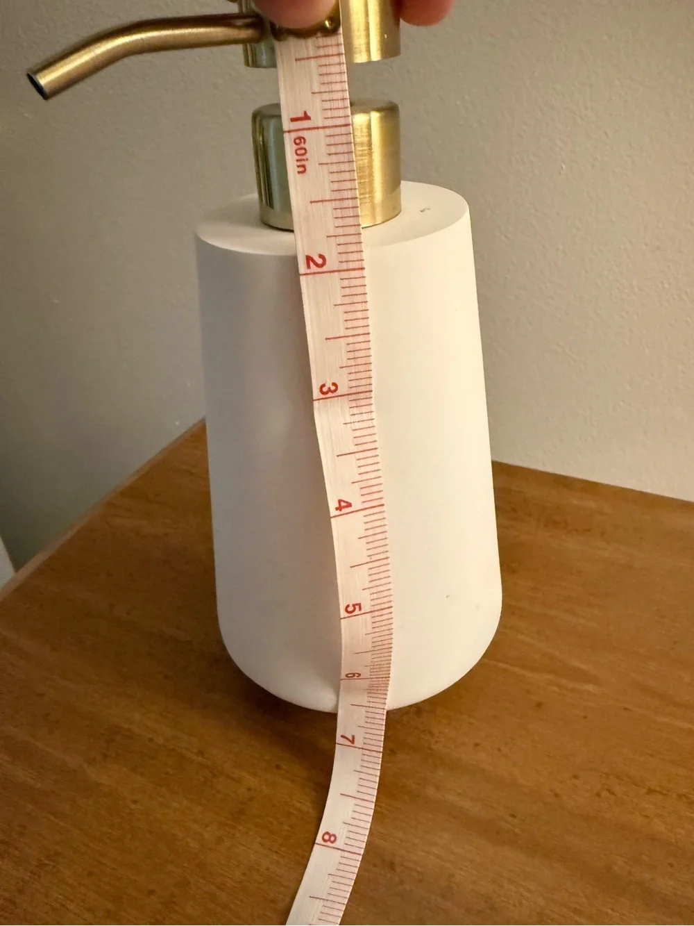 Matte White Ceramic Soap Dispenser with Brushed Gold Pump